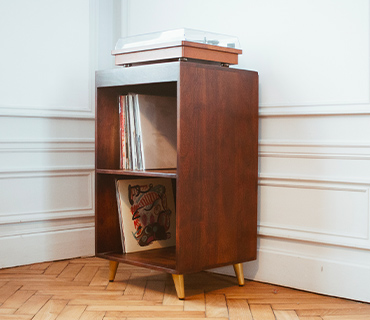 James - meuble de rangement disques vinyles en bois - couleur - noir  373900-Z - Conforama